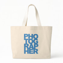 Photographer - Blue Text Canvas Bags