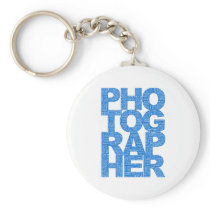 Photographer - Blue Text Key Chain