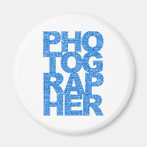 Photographer - Blue Text Magnets