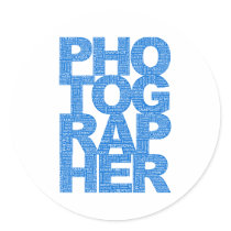 Photographer - Blue Text Stickers