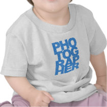 Photographer - Blue Text Tshirts