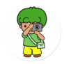 photographer boy round sticker