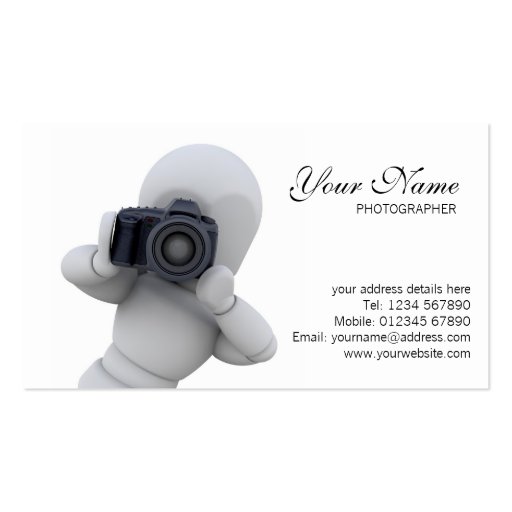Photographer Business Card (front side)