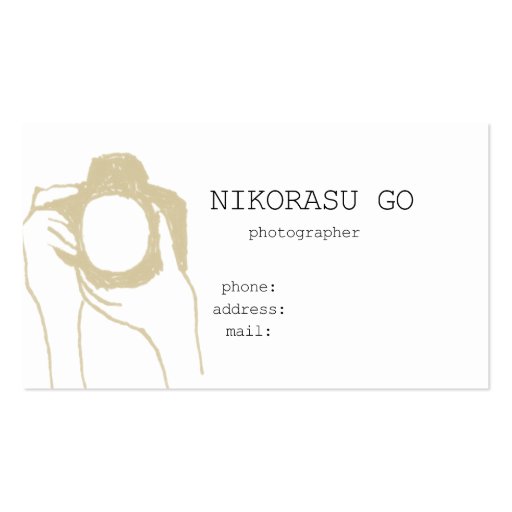 photographer business card (front side)
