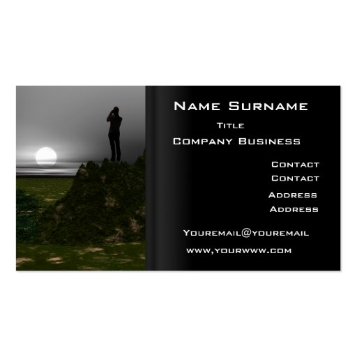 Photographer Business Card Black Business Cards (front side)