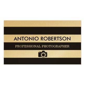 Photographer business card, gold paper