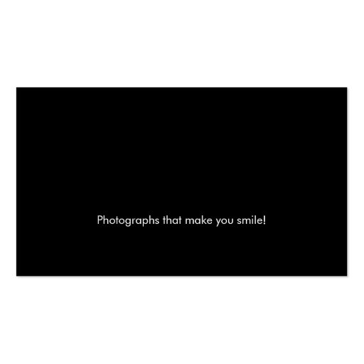 Photographer Business Card Modern Black Spotlight (back side)