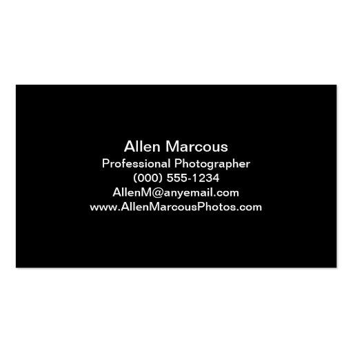 Photographer Business Card Template (back side)