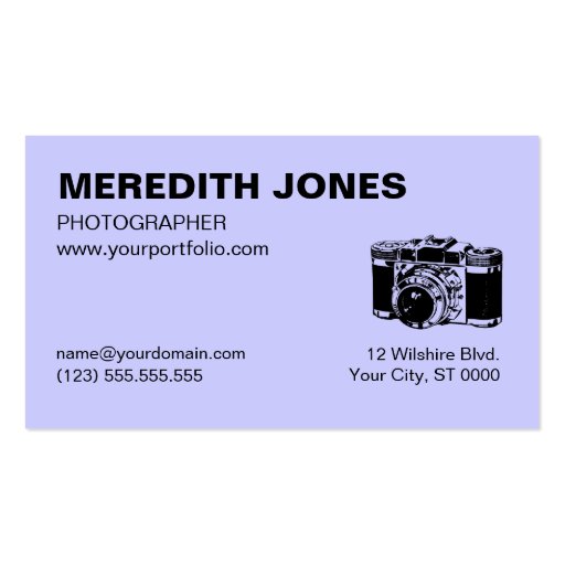 Photographer Business Card Templates (back side)
