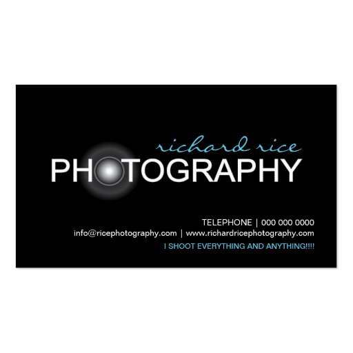 Photographer Business Cards (front side)