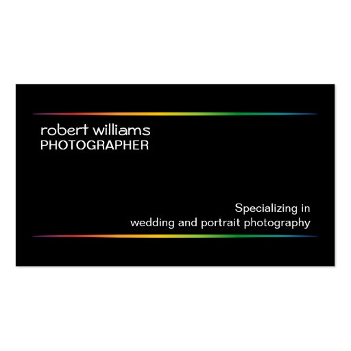 Photographer Business Cards (back side)