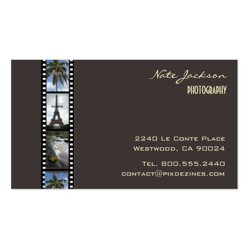 Photographer business cards photos template (back side)