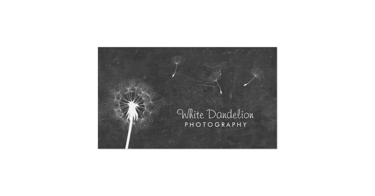 Photographer Chalkboard Dandelion Photography Business Card Zazzle