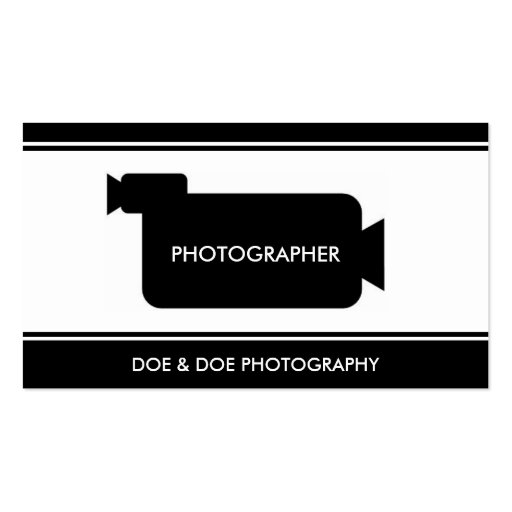 Photographer Filmmaker Photography Black/White Business Cards