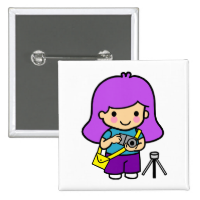 Photographer Girl 2 Inch Square Button