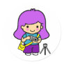 Photographer Girl Round Sticker