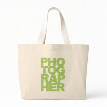 Photographer - Green Text Tote Bag