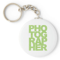 Photographer - Green Text Key Chains