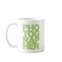 Photographer - Green Text Coffee Mugs