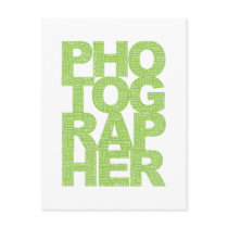 Photographer - Green Text Postcards