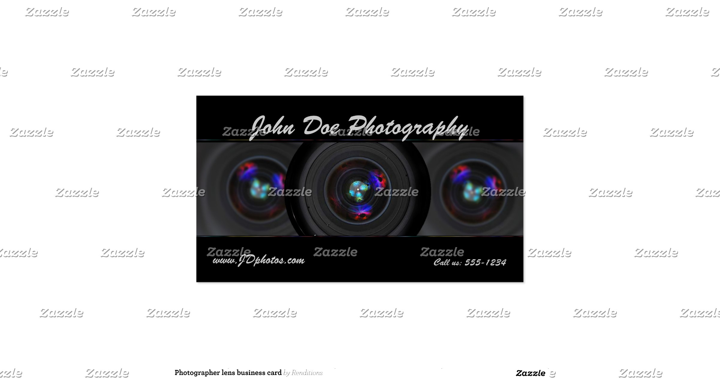 Photographer lens business card Zazzle