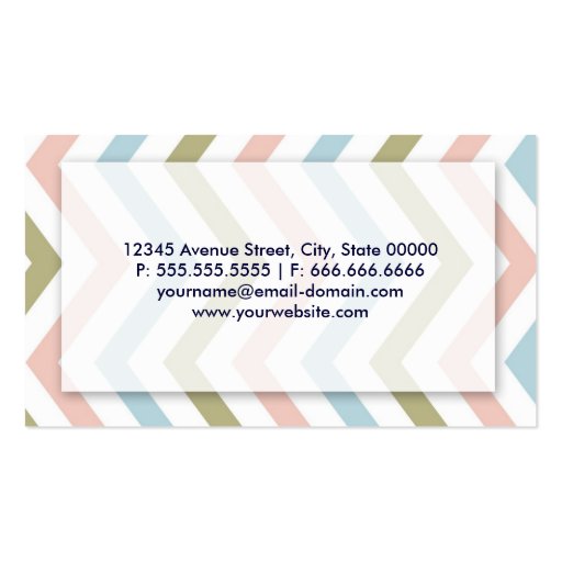 Photographer - Natural Graceful Chevron Business Card (back side)
