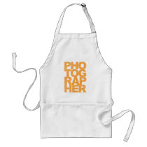 Photographer - Orange Text Aprons