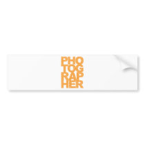 Photographer - Orange Text Bumper Sticker