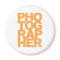 Photographer - Orange Text Refrigerator Magnet