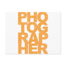 Photographer - Orange Text Postcards