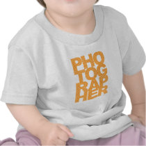 Photographer - Orange Text T-shirt