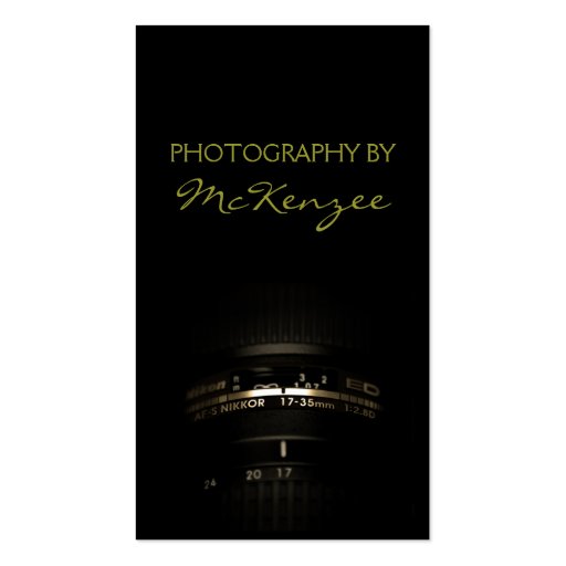 Photographer,Photography, Camera Business Card (front side)
