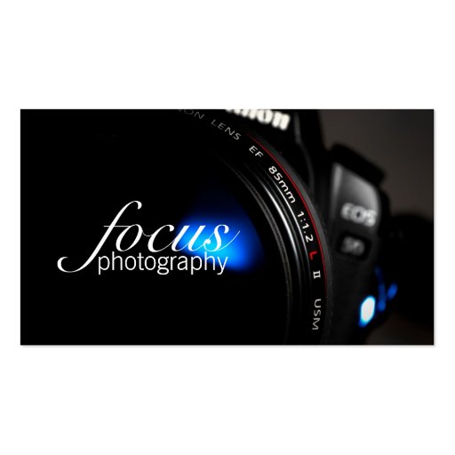 Photographer Photography Camera Lens Portrait Business Card Templates (front side)