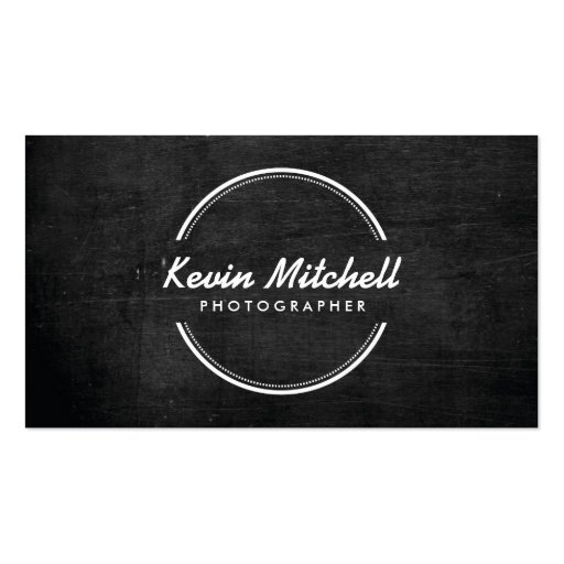 Photographer, Photography Logo on Black Wood Business Card (front side)
