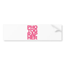 Photographer - Pink Text Bumper Stickers