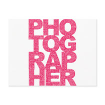 Photographer - Pink Text Postcard