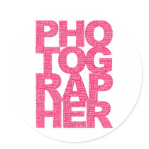 Photographer - Pink Text Sticker