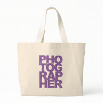 Photographer - Purple Text Canvas Bag