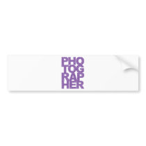 Photographer - Purple Text Bumper Sticker