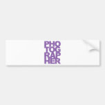 Photographer - Purple Text Bumper Sticker