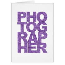 Photographer - Purple Text Greeting Cards
