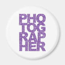 Photographer - Purple Text Fridge Magnet