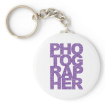 Photographer - Purple Text Key Chain