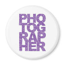 Photographer - Purple Text Fridge Magnet