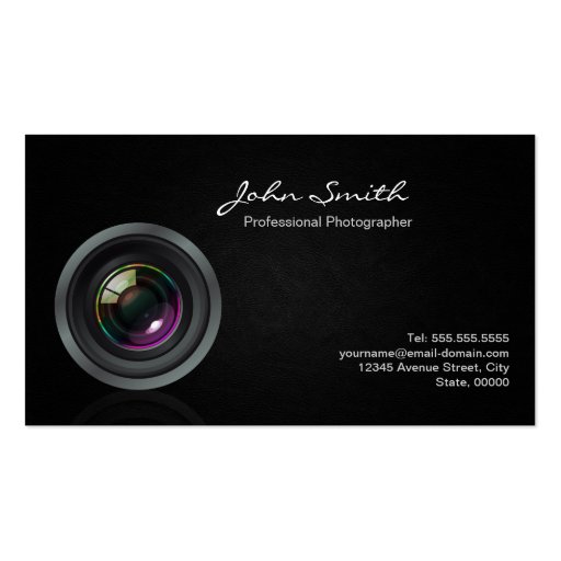 Photographer - Put your best photo on the Back Business Card Template (front side)