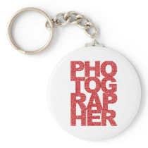 Photographer - Red Text Keychain