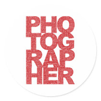 Photographer - Red Text Stickers