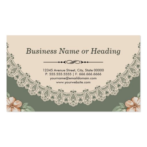 Photographer - Vintage Chic Floral Business Cards (back side)