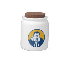 Photographer With Camera Retro Candy Dish