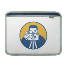 Photographer With Camera Retro MacBook Air Sleeves